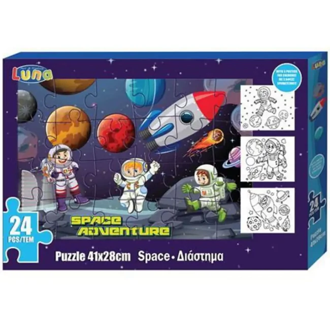 Világűr puzzle 24 db-os és három színezhető poszter