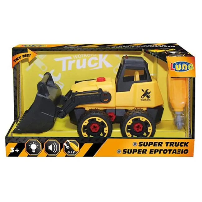 Super Truck Szétszerelhető rakodógép 29 cm-es fénnyel és hanggal