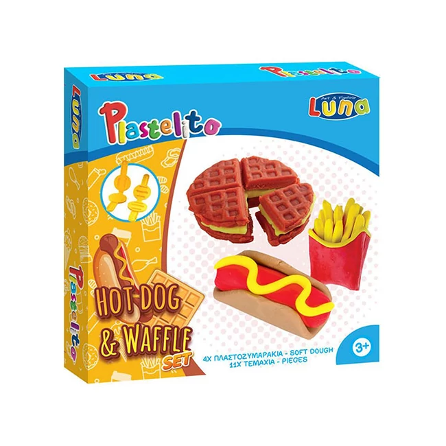 Plastelito Hot-Dog és Gofri gyurmaszett formákkal