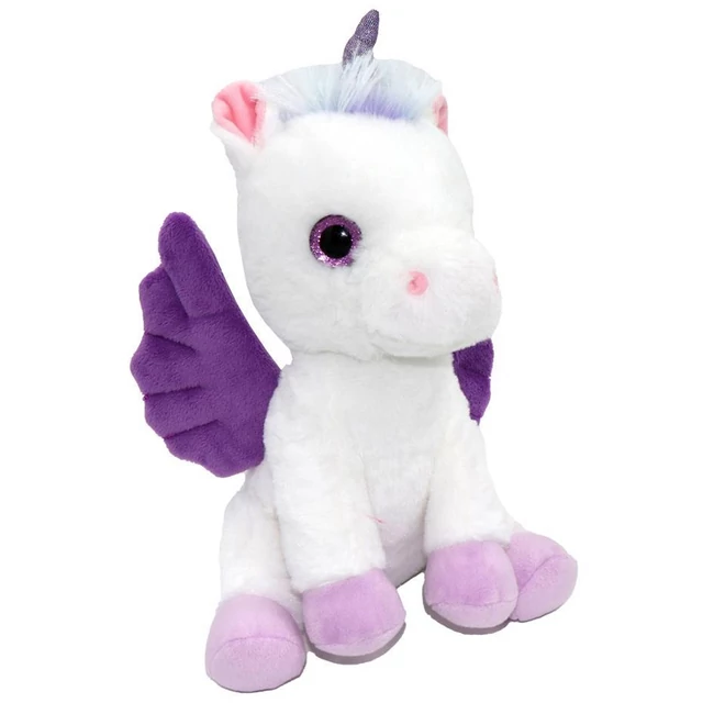 Fehér-lila plüss pegazus 25 cm