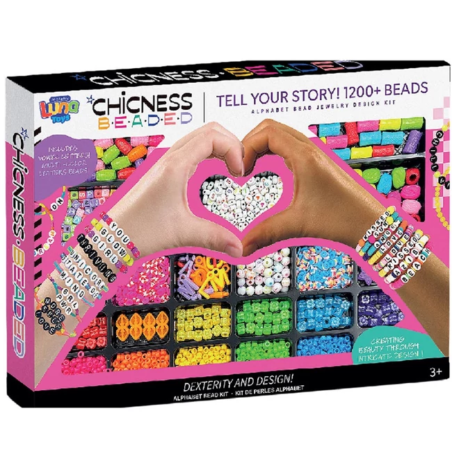 Luna: Gyöngyfűző ékszerkészítő szett betűgyöngyökkel 1200 db-os