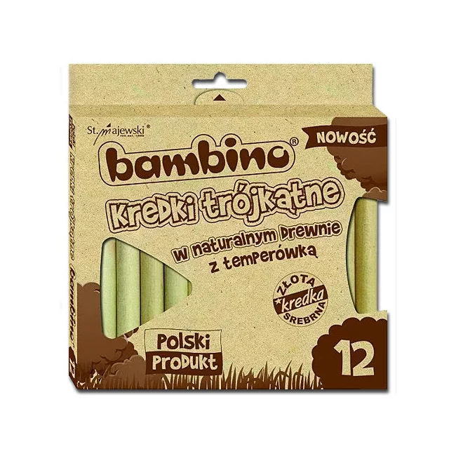 Bambino: Fa háromszög színes ceruza szett hegyezővel 12 db-os