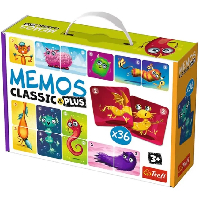 Aranyos szörnyetegek Classic & Plus memória játék 36 db-os – Trefl