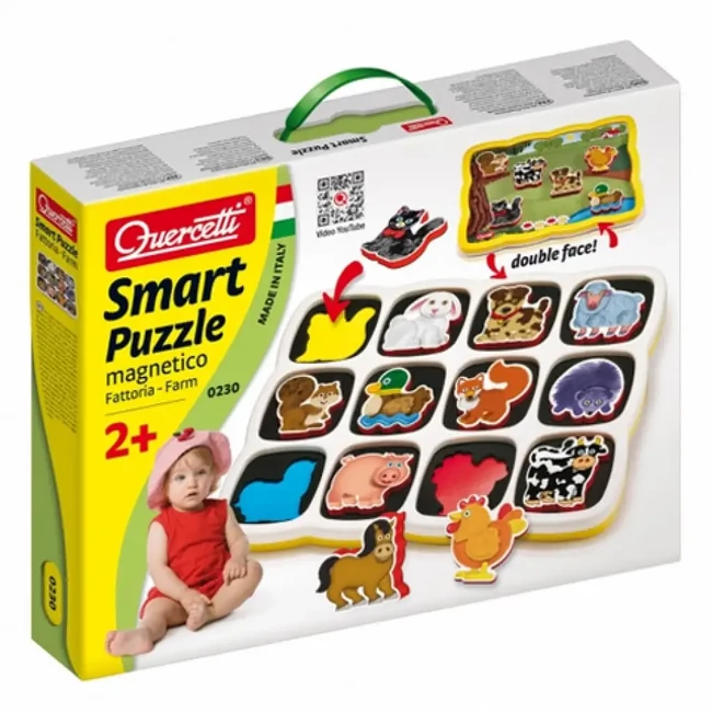 Quercetti: Háziállatos Mágneses Puzzle 12 db-os
