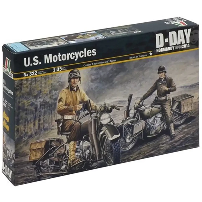 Italeri 1/35 U.S. Motorcycles 2 db katonai motorkerékpár makett