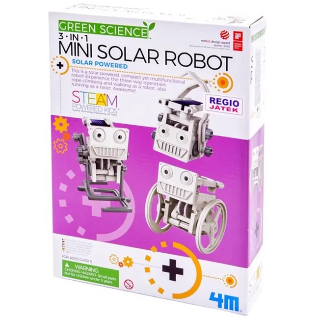 3az 1-ben Napelemes Robot – Mozgás napenergiával, játék tudománnyal