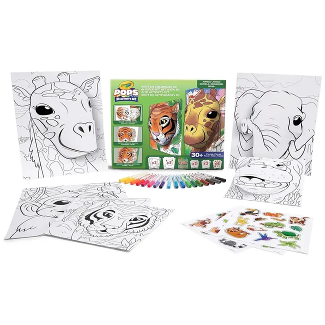 Crayola: POP's 3D-s foglalkoztató színező füzet megakészlet – Dzsungel