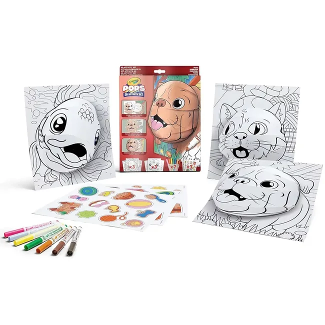 Crayola: POP's 3D-s foglalkoztató színező füzet – Kisállatok