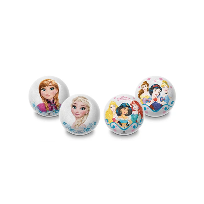 Jégvarázs vagy Disney Hercegnők mintás csillámos gumilabda 10 cm