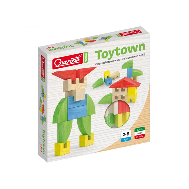 Quercetti: ToyTown Basic 15 db-os fa építőjáték