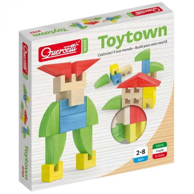 Quercetti: ToyTown Basic 15 db-os fa építőjáték