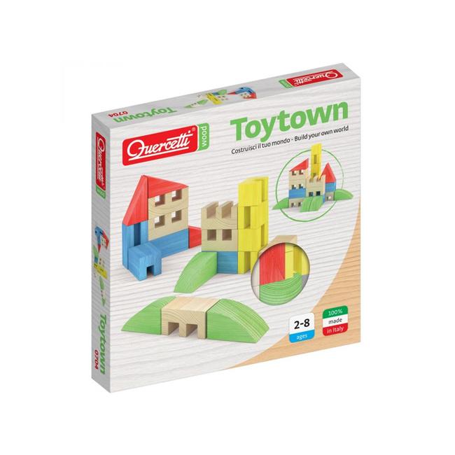 Quercetti: ToyTown Premium 22 db-os fa építőjáték