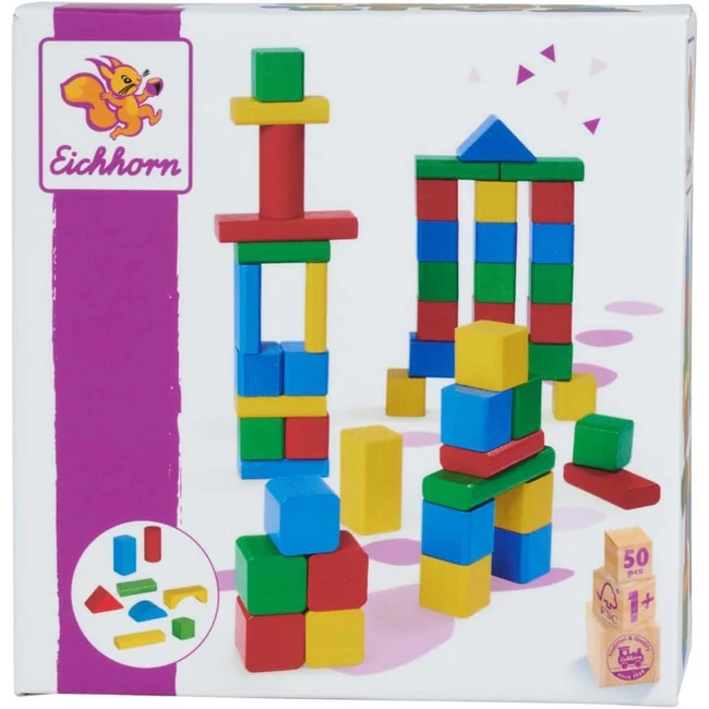 Eichhorn: Színes fakockák 50 db-os szett – Simba Toys
