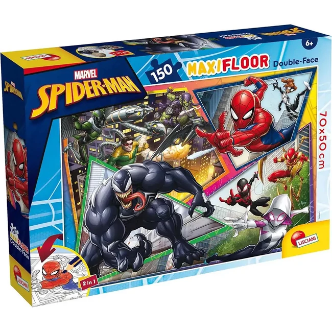 Pókember 2 az 1-ben maxi 150 db-os puzzle és színező 70×50 cm – Lisciani