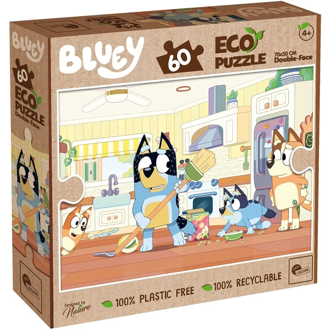 Bluey 2 az 1-ben 60 db-os Eco puzzle és színező 70×50 cm – Lisciani