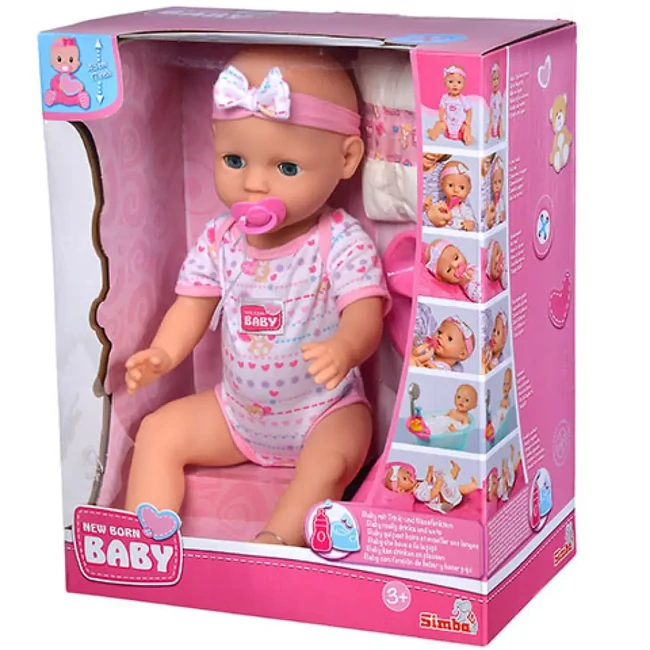 New Born Baby Pisilős baba kiegészítőkkel 43 cm – Simba Toys