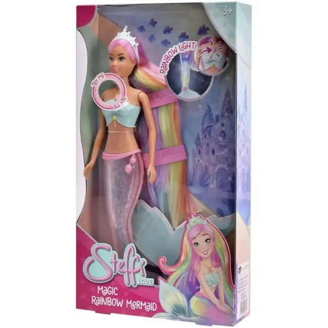 Steffi Love: Steffi mágikus szivárvány sellőbaba világító uszonnyal – Simba Toys