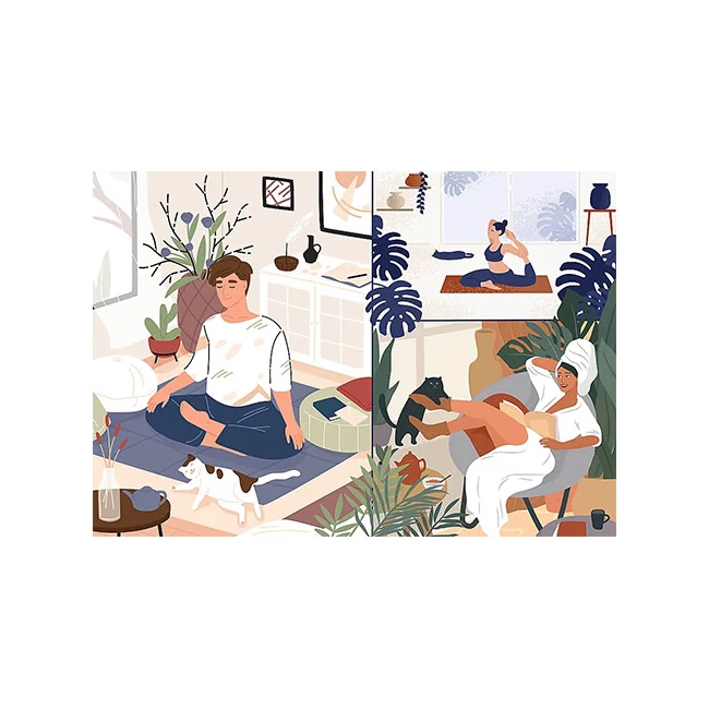Yoga, Cats, Coffee Szellemi béke 1000 db-os UFT puzzle – Trefl