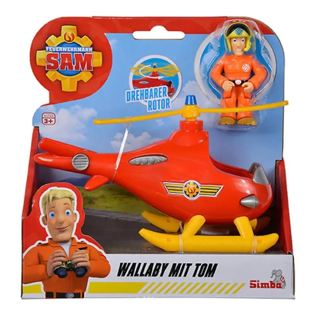 Sam a tűzoltó: Wallaby helikopter Tom figurával – Simba Toys