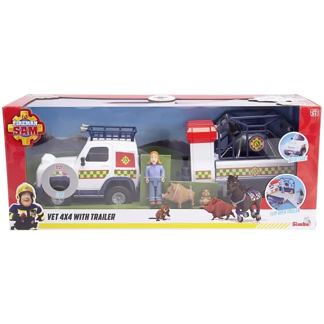 Sam a tűzoltó: VET 4×4 pótkocsival és Lizzie figurával játékszett – Simba Toys