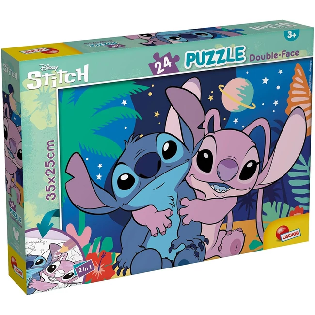 Stitch 2 az 1-ben 24 db-os puzzle és színező 35×25 cm – Lisciani