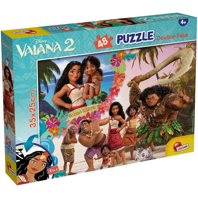 Vaiana 2 2 az 1-ben 48 db-os puzzle és színező 35×25 cm – Lisciani