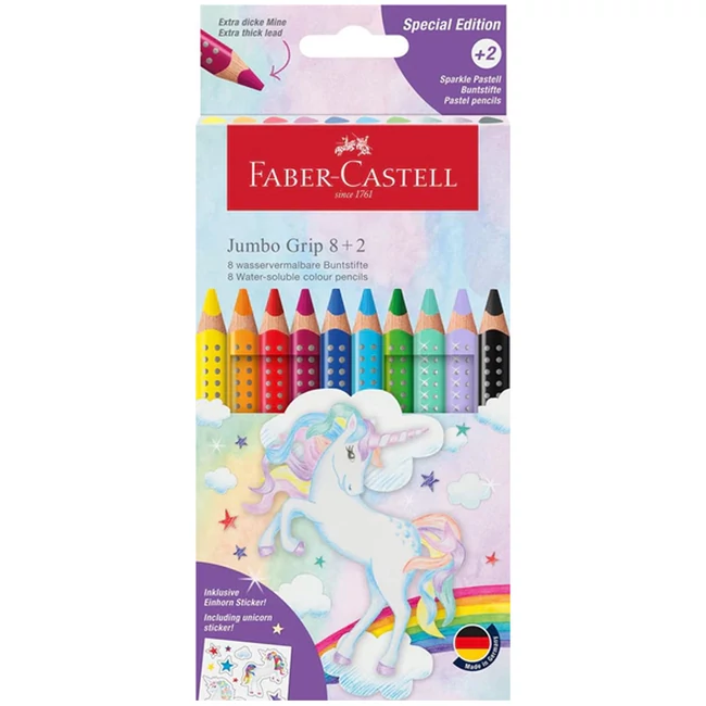 Faber-Castell: Jumbo GRIP unikornisos színes ceruza szett 8+2 db