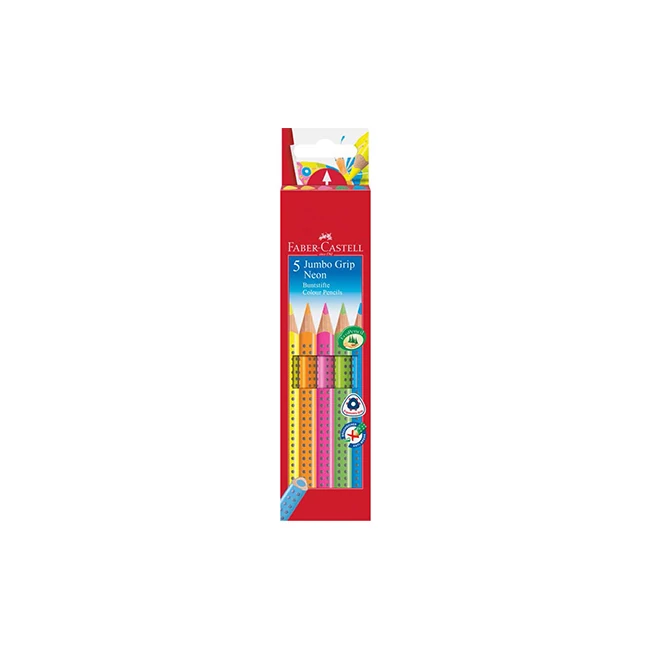 Faber-Castell: GRIP Jumbo Neon színesceruza készlet – 5 db