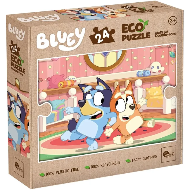Bluey 2 az 1-ben 24 db-os Eco mini puzzle és színező 35×25 cm – Lisciani