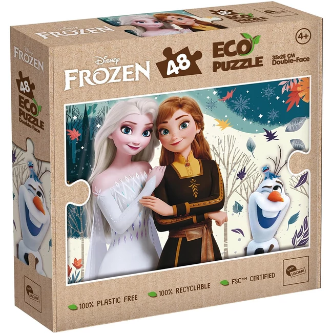 Jégvarázs testvérek 2 az 1-ben 48 db-os Eco mini puzzle és színező 35×25 cm – Lisciani
