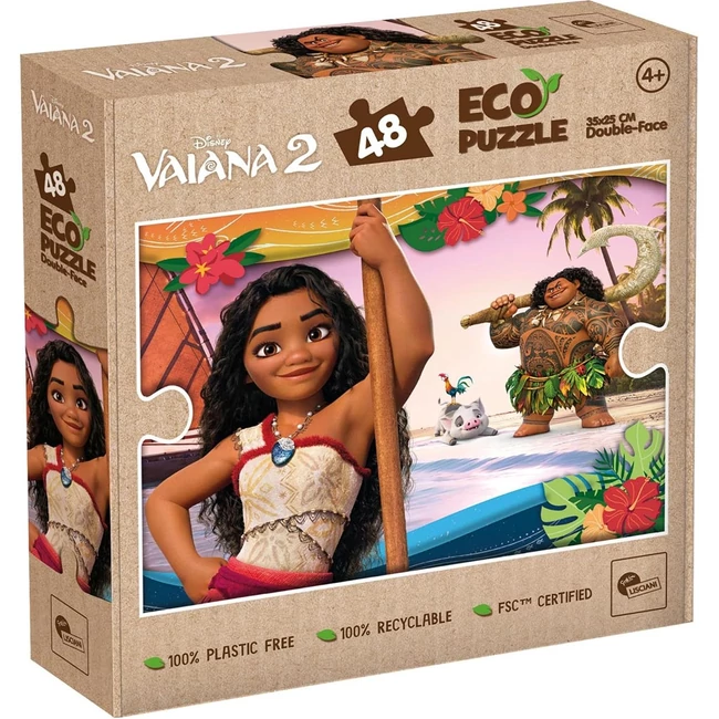 Vaiana 2 kalandok a tengeren 2 az 1-ben 48 db-os Eco mini puzzle és színező 35×25 cm – Lisciani