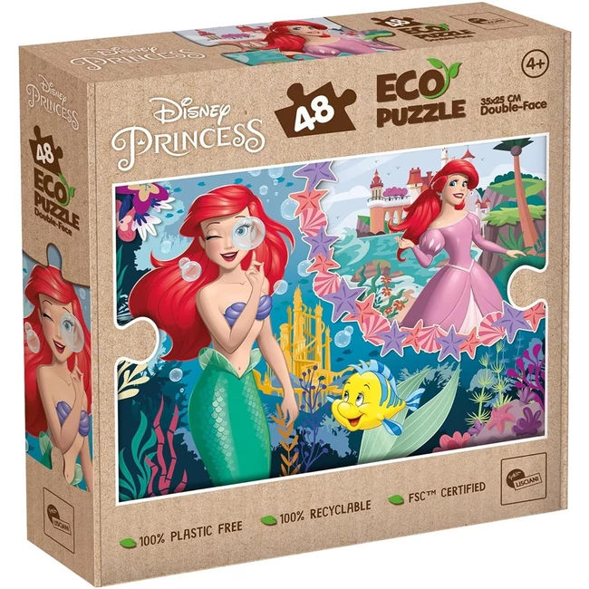 Ariel két világa 2 az 1-ben 48 db-os Eco mini puzzle és színező 35×25 cm – Lisciani