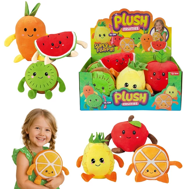 Plüss gyümölcsök 16 cm-es többféle változatban 1 db