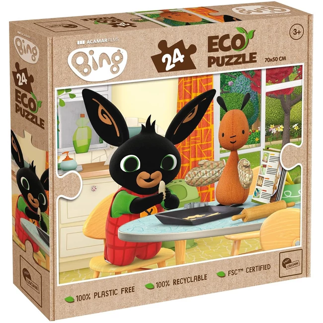 Bing és Flop sütit süt 24 db-os Eco puzzle 70×50 cm – Lisciani