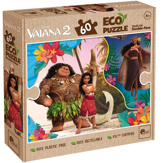 Vaiana 2 2 az 1-ben 60 db-os Eco puzzle és színező 70×50 cm – Lisciani