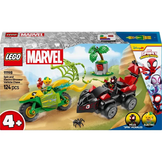 LEGO® Marvel: Spin és Electro – Üldözés a dinójárművel (11198)