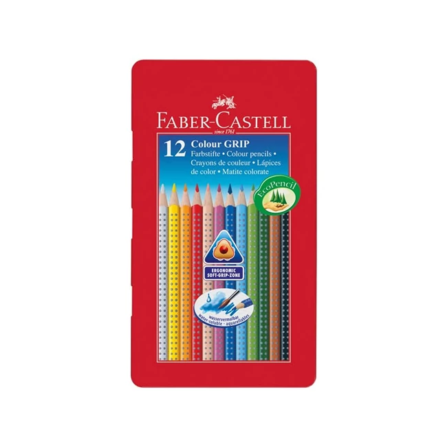 Színes ceruza 12 db-os szett fém dobozban – Faber-Castell