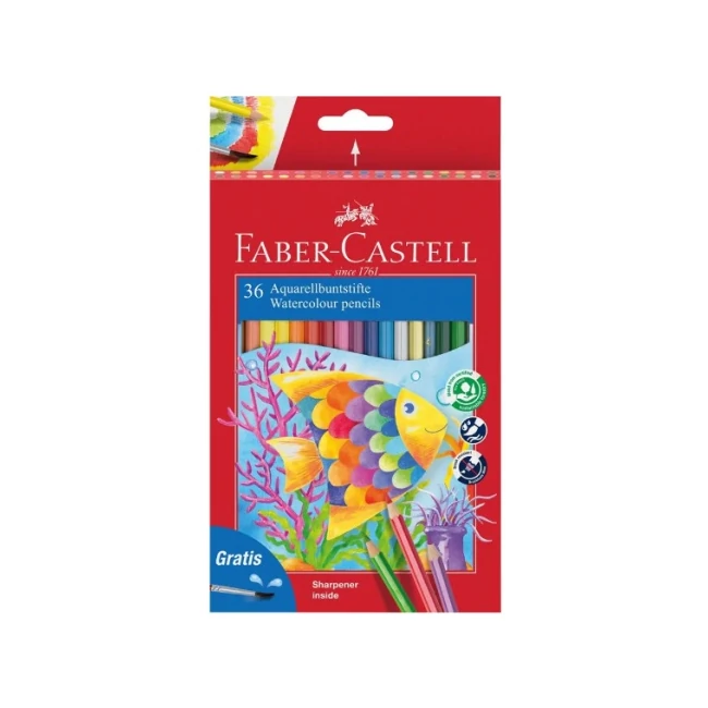 Faber-Castell: 36 db-os Aquarell színes ceruza szett ecsettel
