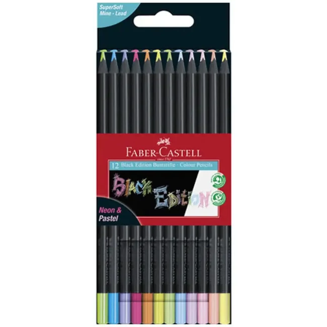 Faber-Castell: Black Edition Pastel színes ceruza szett 12 db-os