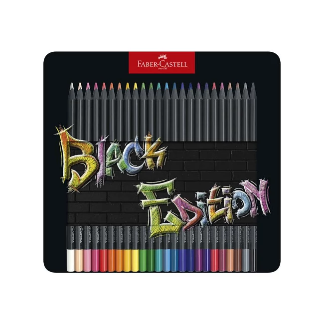 Faber-Castell: Black Edition színes ceruza 24 db-os szett fém dobozban