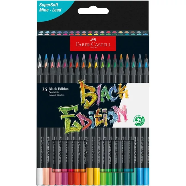 Faber-Castell: Black Edition színes ceruza szett 36 db-os