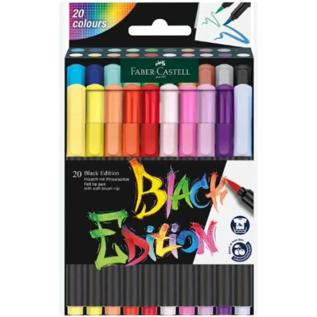 Faber-Castell: Black Edition 20 db-os színes filctoll szett