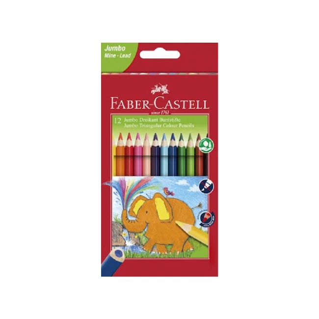 Faber-Castell: Jumbo 12 db-os háromszögletű színes ceruza szett