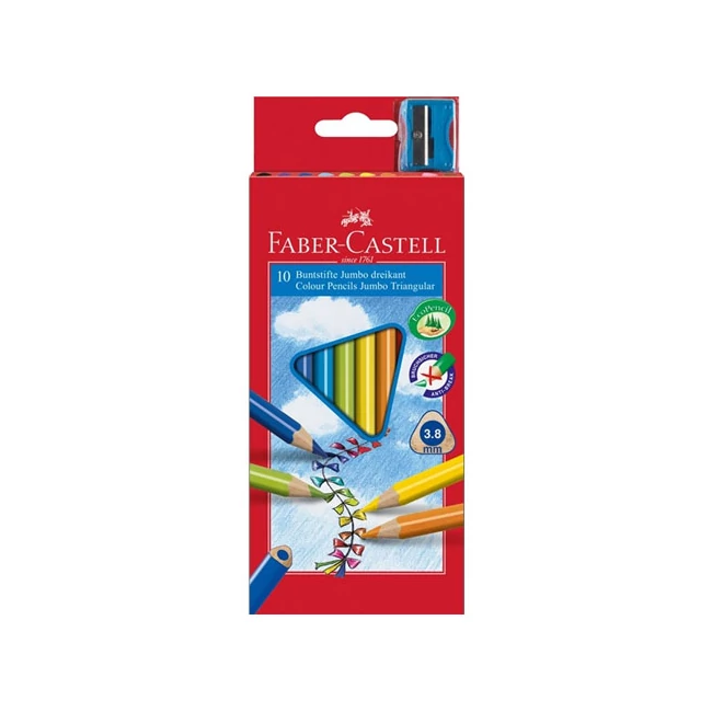 Faber-Castell: Junior színes ceruza 10 db-os hegyezővel