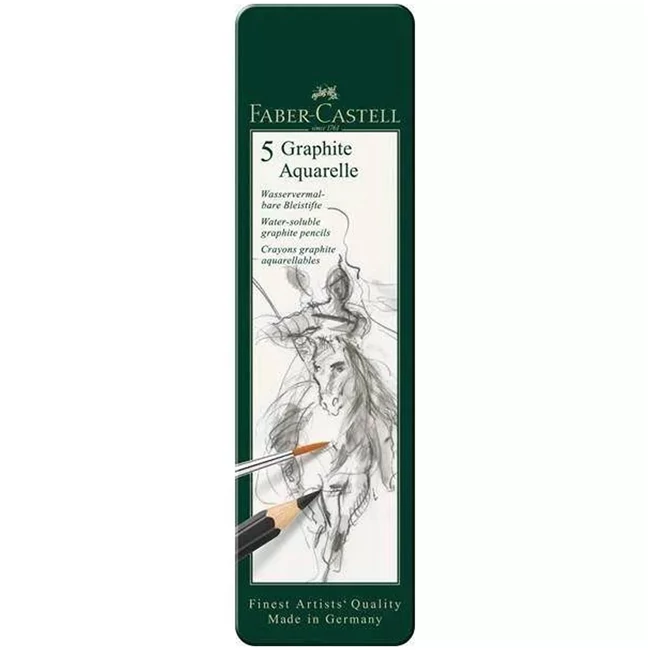 Faber-Castell: Akvarell grafitceruza készlet fém dobozban 5 db-os