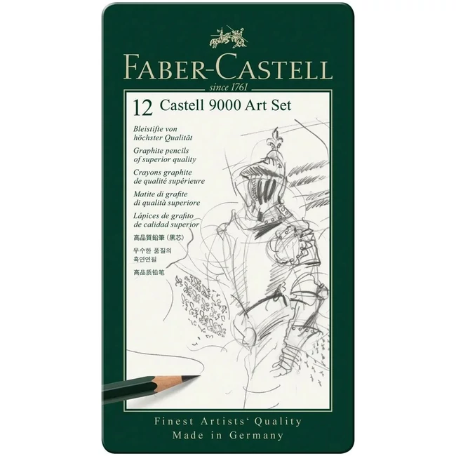 Faber-Castell: Castell 9000 Grafitceruza 12 db-os szett fém dobozban