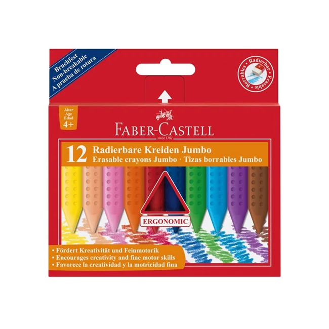 Radírozható Jumbo zsírkréta 12 db-os szett – Faber-Castell