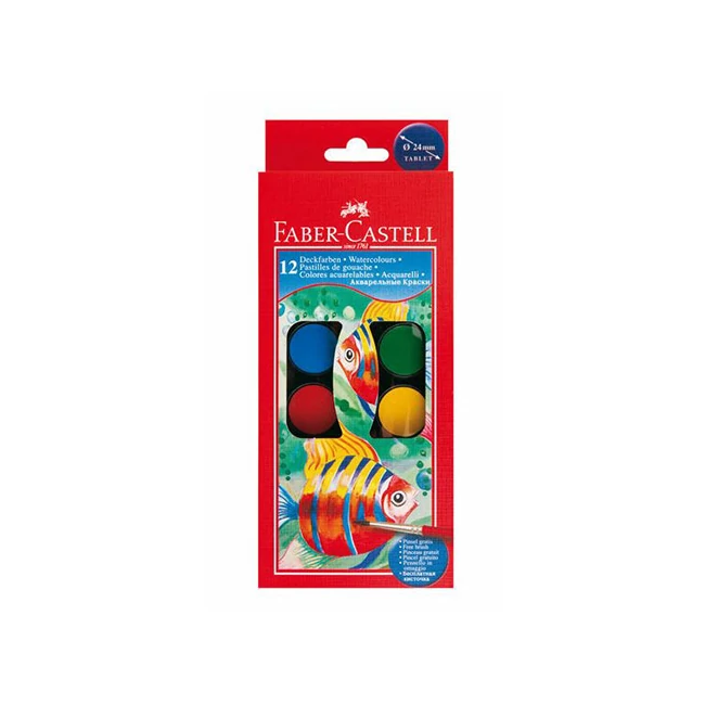 Faber-Castell: Vízfesték 12 db-os szett 24 mm-es korongokkal