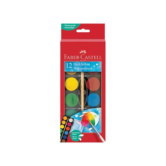 Faber-Castell: Vízfesték 12 db-os szett 30 mm-es korongokkal