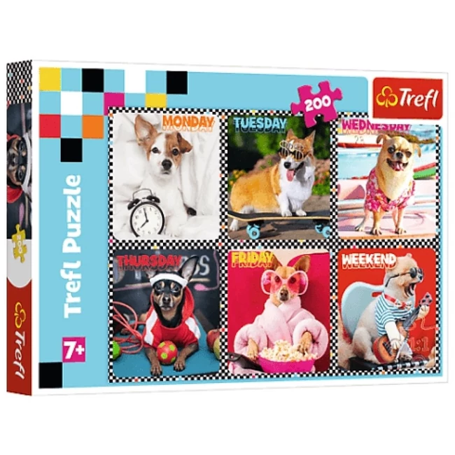 Vidám kutyusok 200 db-os puzzle – Trefl